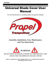 Propel Trampolines Shade Cover Universal User Manual