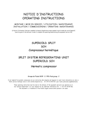 Profroid SUPERCOLD SCH Operating Instructions Manual
