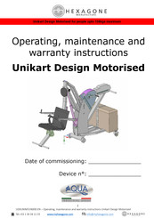 Aqua HEXAGONE Unikart 310 Operating, Maintenance And Warranty Instructions