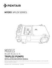 Pentair Myers Aplex MA-60H Installation And Service Manual