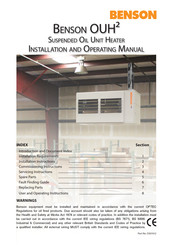 BENSON OUH 2 40 Installation And Operating Manual