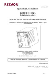 Reznor EURO-C 4072 DJL Application Instructions