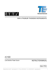 Aim-TTI Telemeter Electronic AC1000 Instruction Manual