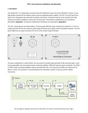 Reeve UPC-1 Installation And Operation Manual