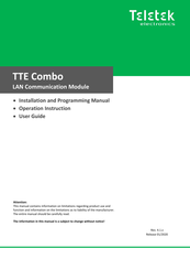 Teletek electronics TTE Combo Manual