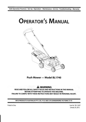 Bolens BL1740 Operator's Manual
