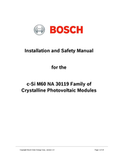 Bosch c-Si M60 NA 30119 Installation And Safety Manual