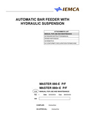 Iemca MASTER 880-E P/F Manual For Use And Maintenance