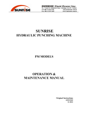 Sunrise PM Operation & Maintenance Manual