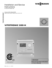 Viessmann VITOTRONIC 200-H Installation And Service Instructions Manual