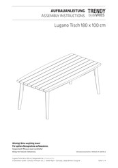 Devries TRENDY Lugano 40423 Assembly Instructions
