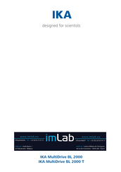 Imlab IKA MultiDrive BL 2000 T Manual