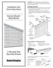 Hunterdouglas Country Woods Installation And Care Instructions