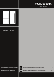 Fulgor Milano FBC 343 T NF ED Instructions For Installation And Use Manual