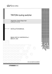 THOMSON Grass Valley TTN-CP-1601 Installation Manual