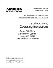 Ametek Drexelbrook Z-tron Level Control 502-302X Series Installation And Operating Instructions Manual