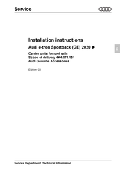 Audi e-tron Sportback (GE) 2020 Installation Instructions Manual