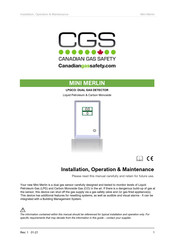 CGS MINI MERLIN Installation Operation & Maintenance