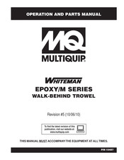 MULTIQUIP WHITEMAN EPOXY/M Series Operation And Parts Manual