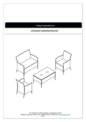 Wayfair OUTDOOR CONVERSATION SET Product Instructions