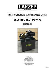 Larzep HEP0250 Instructions & Maintenance Sheet