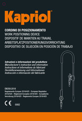 Kapriol 27956 Manufacturer's Instruction And Information