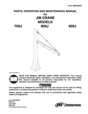 Ingersoll-Rand Zimmerman 900J Parts, Operation And Maintenance Manual