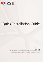 ACTi INR-470 Quick Installation Manual