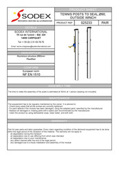 SODEX S25233 Product Sheet
