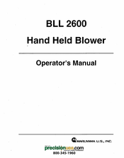 Maruyama BLL 2600 Operator's Manual
