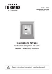 Tormax Automatic iMotion 1302.KI Instructions For Use Manual