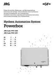 GF 9901.001 Installation Instructions, Operating And Maintenance Instructions