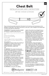 Bodypoint SH102-B1 Installation And User Instructions Manual