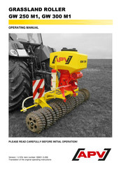 Apv GW 250 M1 Operating Manual