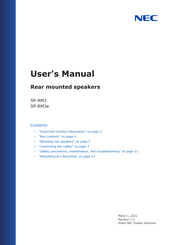 Nec SP-RM3 User Manual