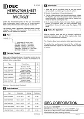 Idec MICRO/I HG9Z-1D4PN05 Instruction Sheet