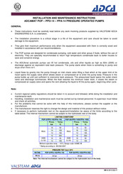 VALSTEAM ADCA ADCAMAT PPA-14SS Installation And Maintenance Instructions Manual