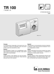 Bosch Thermotechnik E.L.M. Leblanc TR 100 Manual