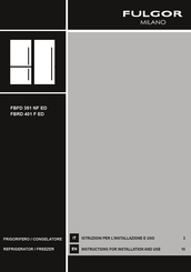 FULGOR FBRD 401 F ED Instructions For Installation And Use Manual