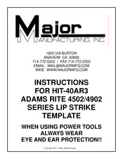 Major Manufacturing ADAMS RITE 4902 Series Instructions Manual