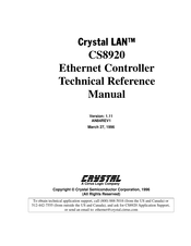 Crystal LAN CS8920 Technical Reference Manual
