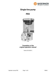 WOERNER PEK Translation Of The Original Operation Manual