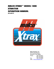 Malco XTRAX 1200 Operation Manual