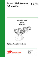 Ingersoll-Rand LCA750T Product Maintenance Information