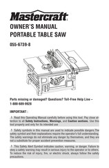 MasterCraft 055-6739-8 Owner's Manual