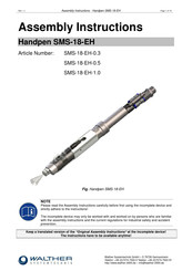 Walther Systemtechnik SMS-18-EH-0.3 Assembly Instructions Manual