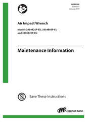 Ingersoll-Rand 2934B9SP-EU Maintenance Information
