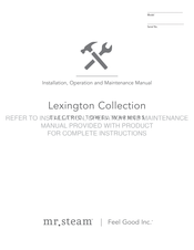 mr. steam WX27 Installation And Operating Instructions Manual