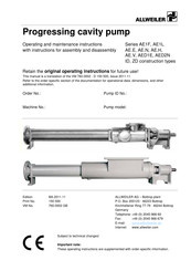 Allweiler COLFAX AED1E Operating And Maintenance Instructions With Instructions For Assembly And Disassembly