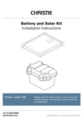 Christie Battery and Solar Kit Installation Instructions Manual